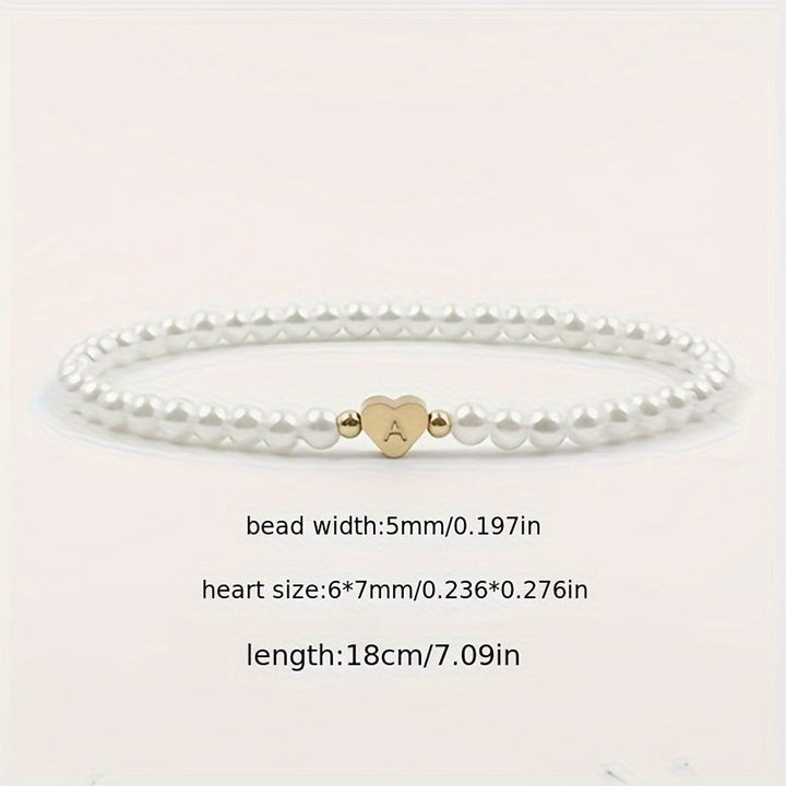 Pulsera de Iniciales de Corazón A-Z Elegante