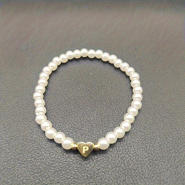 Pulsera de Iniciales de Corazón A-Z Elegante