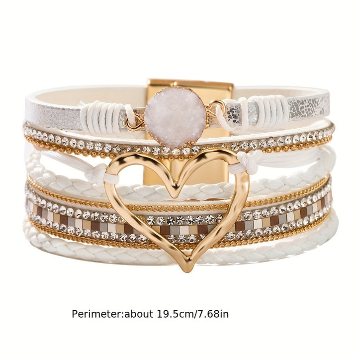Brazalete de cuero multicapa Bohème