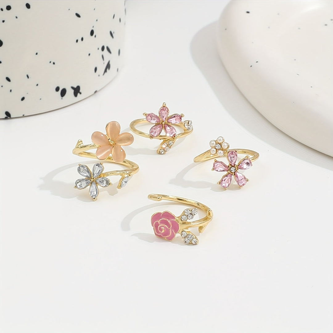 Conjunto de Anillos de Estrás Aleadas