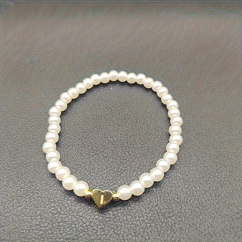 Pulsera de Iniciales de Corazón A-Z Elegante