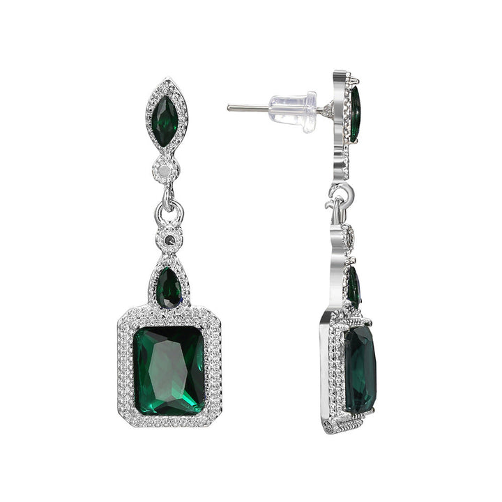 Pendientes Clarion Verdancia | Color oro Blanco