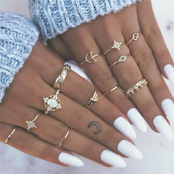 Conjunto de Anillos Único: 8 a 12 Piezas