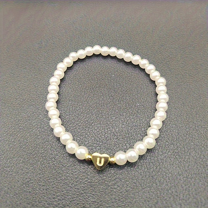 Pulsera de Iniciales de Corazón A-Z Elegante