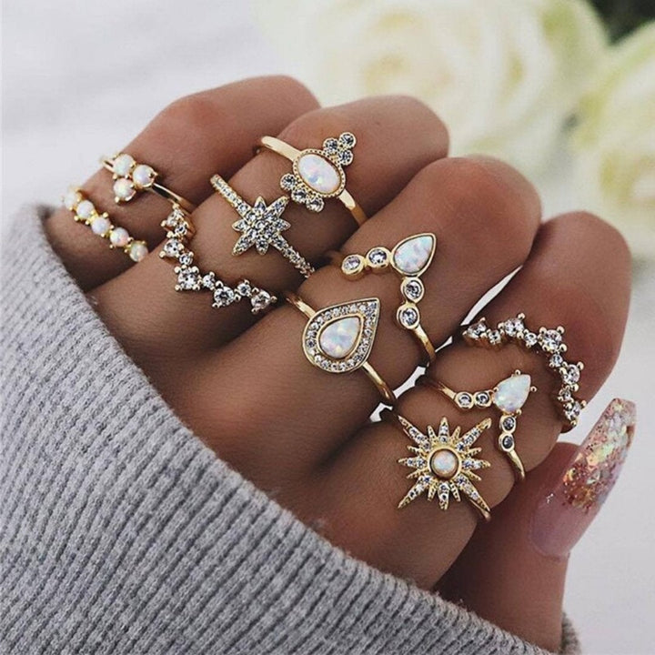 Conjunto de Anillos Único: 8 a 12 Piezas