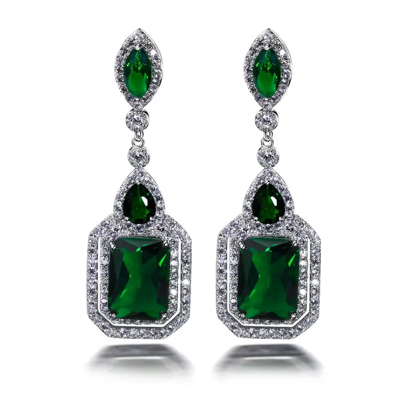 Pendientes Clarion Verdancia | Color oro Blanco
