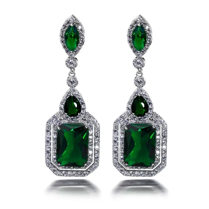 Pendientes Clarion Verdancia | Color oro Blanco