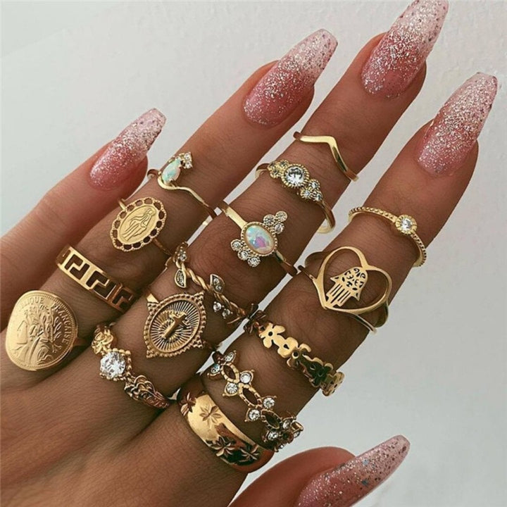 Conjunto de Anillos Único: 8 a 12 Piezas