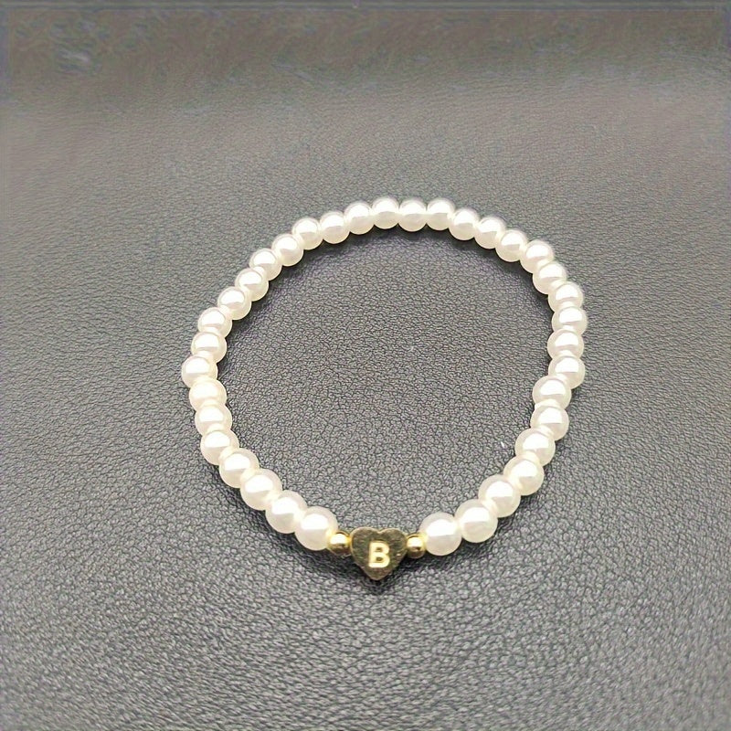 Pulsera de Iniciales de Corazón A-Z Elegante