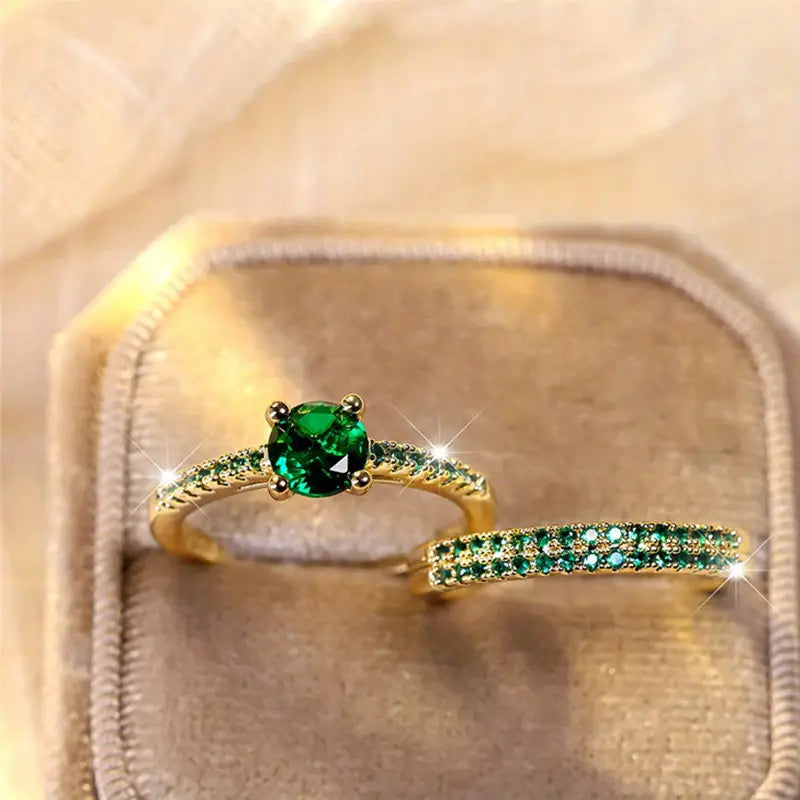 Conjunto de Anillos Duo Color oro