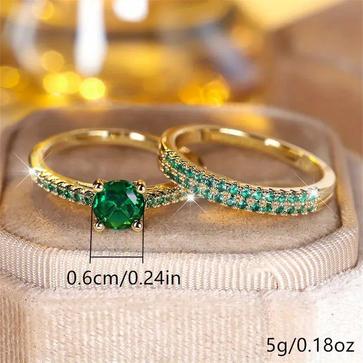 Conjunto de Anillos Duo Color oro