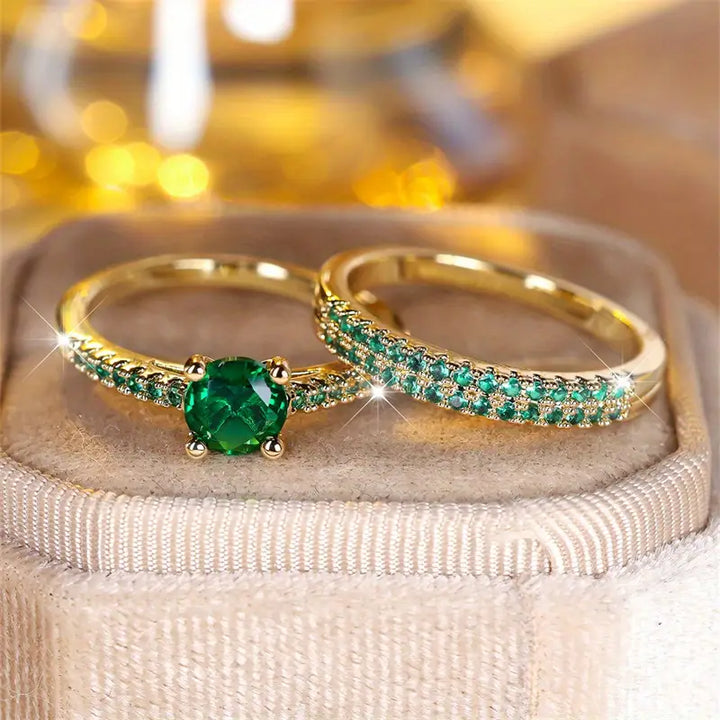 Conjunto de Anillos Duo Color oro