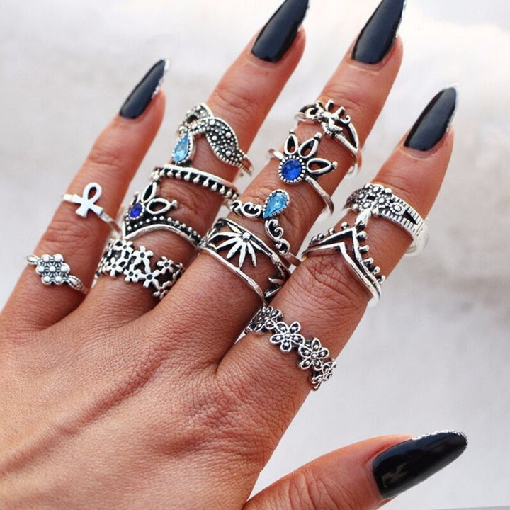 Conjunto de Anillos Único: 8 a 12 Piezas
