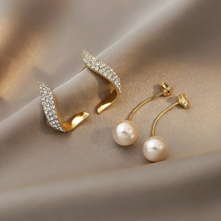 Elegantes Pendientes Color oro en Forma de Gota