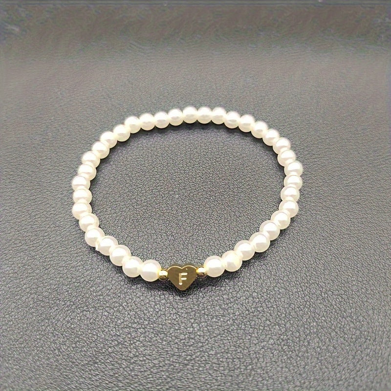 Pulsera de Iniciales de Corazón A-Z Elegante