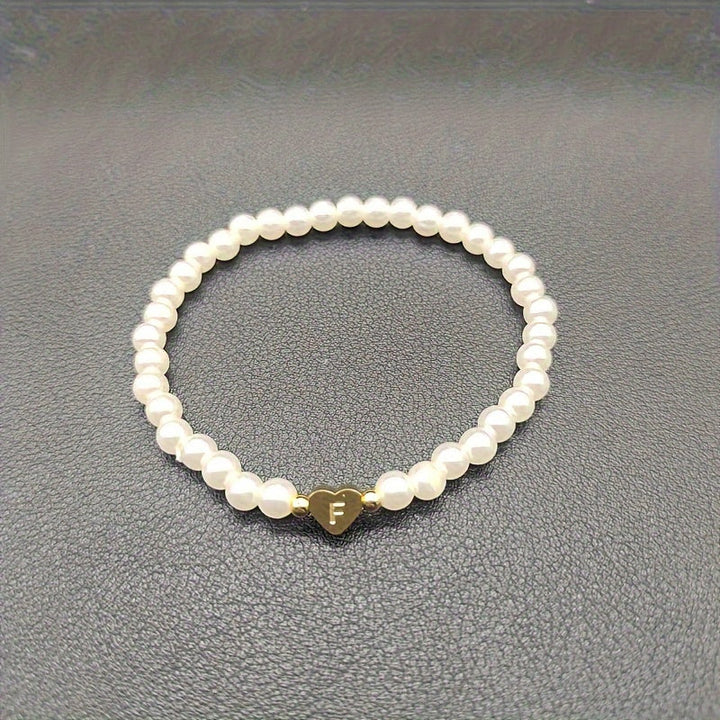 Pulsera de Iniciales de Corazón A-Z Elegante