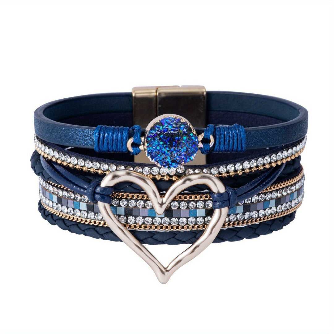 Brazalete de cuero multicapa Bohème
