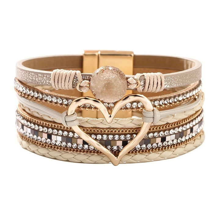 Brazalete de cuero multicapa Bohème