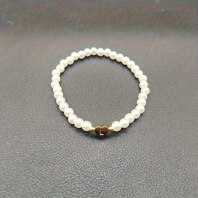 Pulsera de Iniciales de Corazón A-Z Elegante