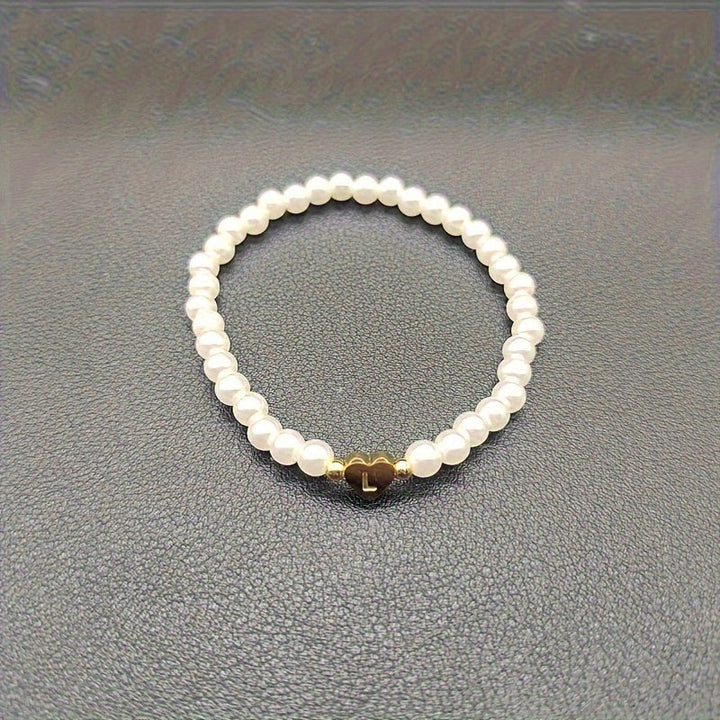 Pulsera de Iniciales de Corazón A-Z Elegante