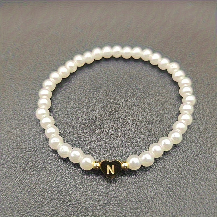 Pulsera de Iniciales de Corazón A-Z Elegante