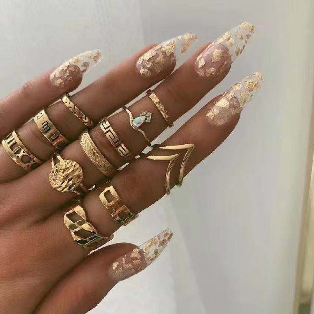 Conjunto de Anillos Único: 8 a 12 Piezas