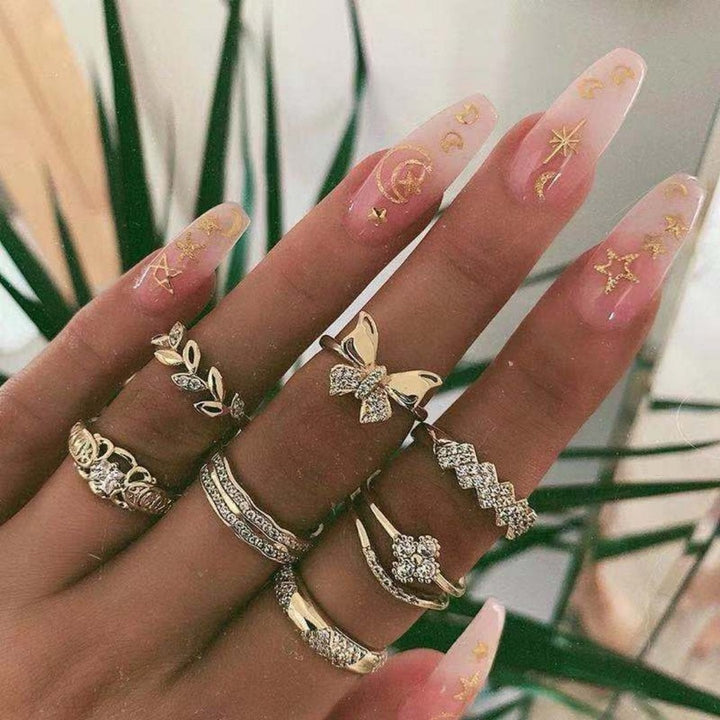 Conjunto de Anillos Único: 8 a 12 Piezas