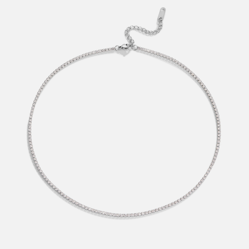 Collar de Cristal Color plata