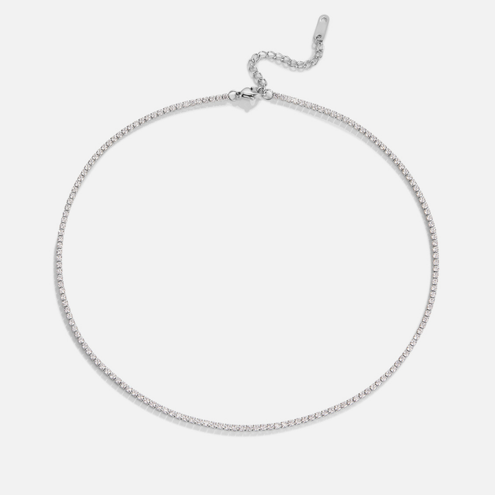 Collar de Cristal Color plata