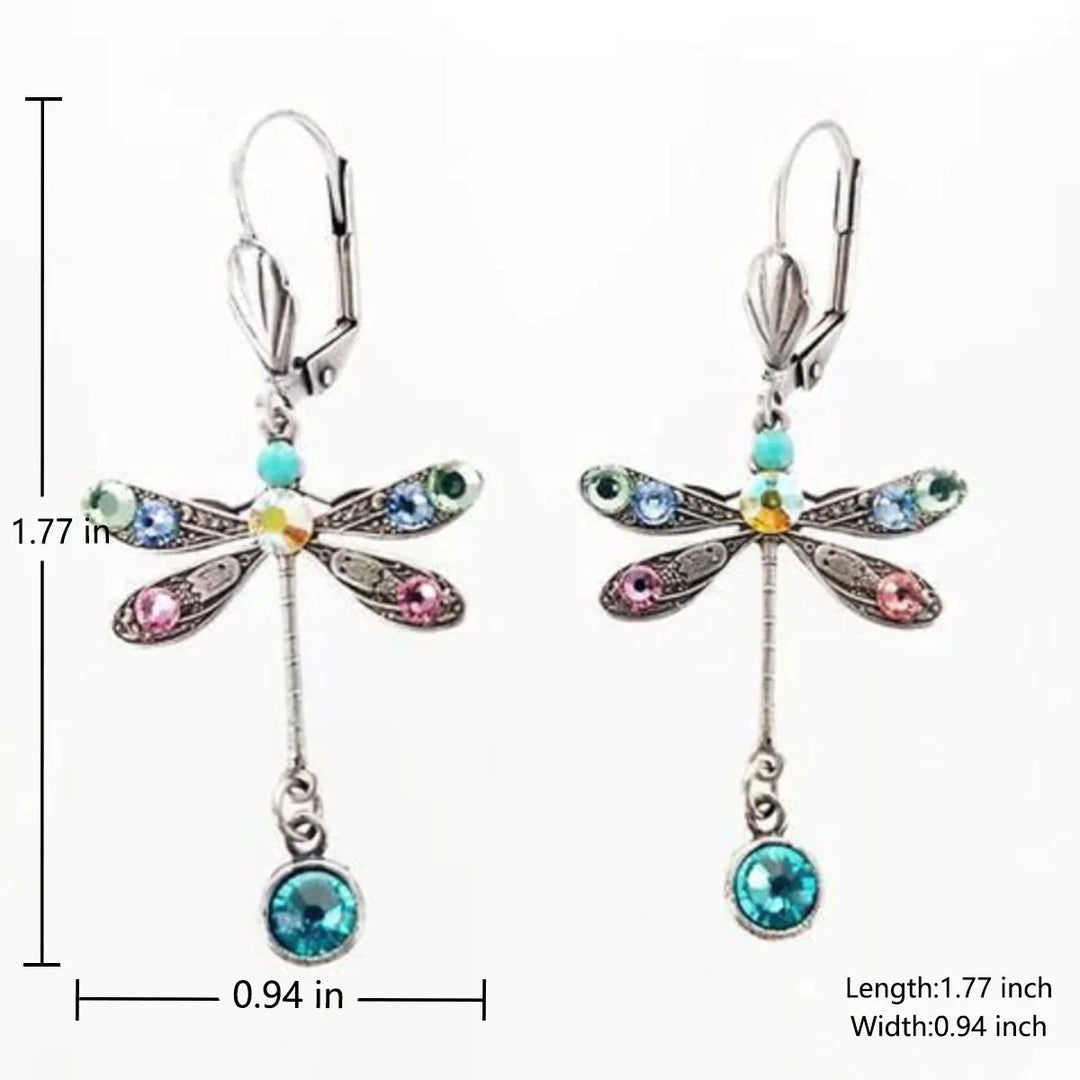 Pendientes de diseño elegante de libélulas