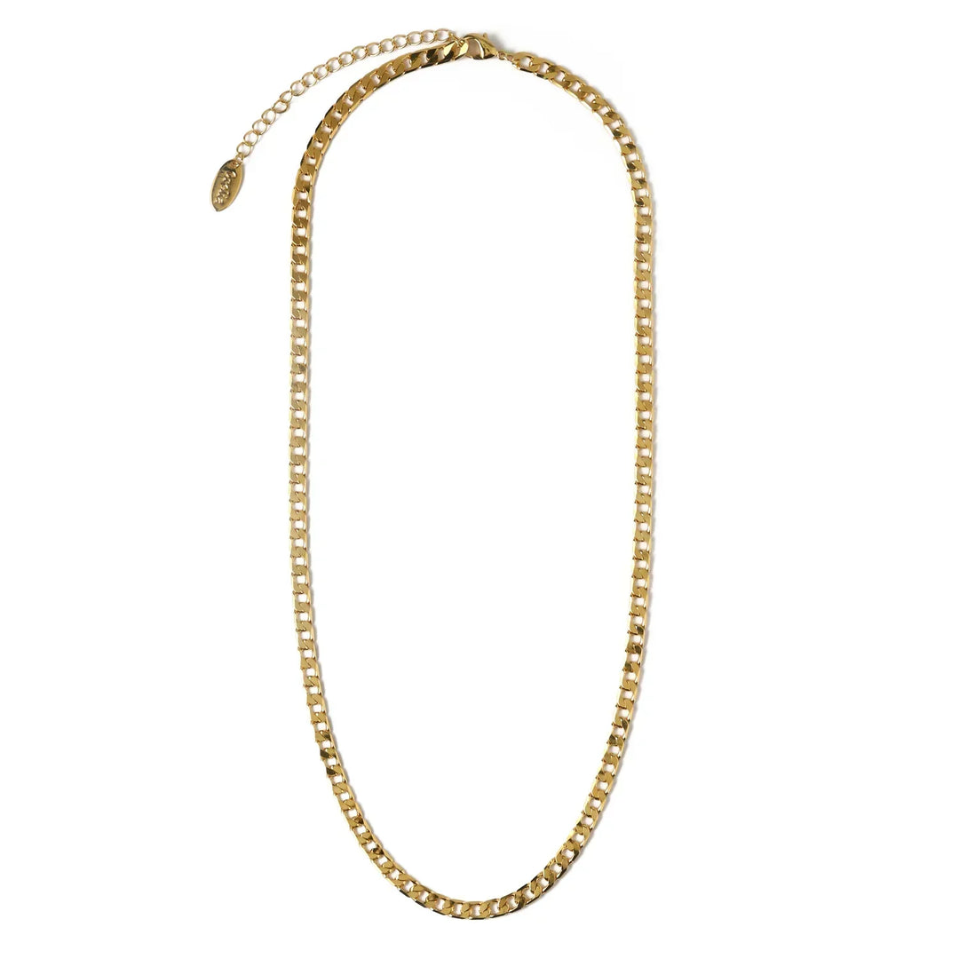 Collar de Cadena de Curva de Enlace Plano Vintage en Color oro