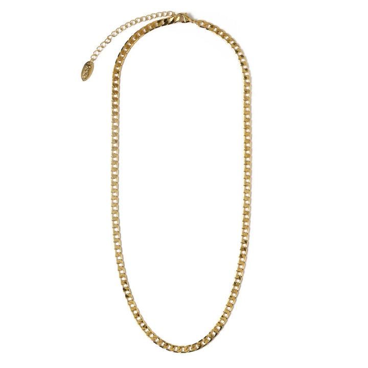 Collar de Cadena de Curva de Enlace Plano Vintage en Color oro