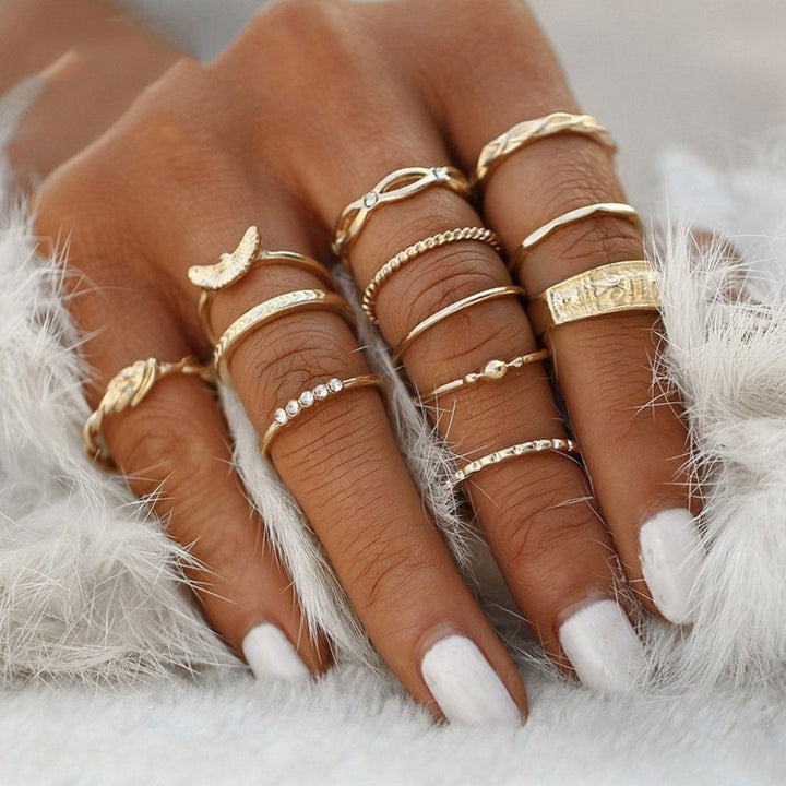 Conjunto de Anillos Único: 8 a 12 Piezas