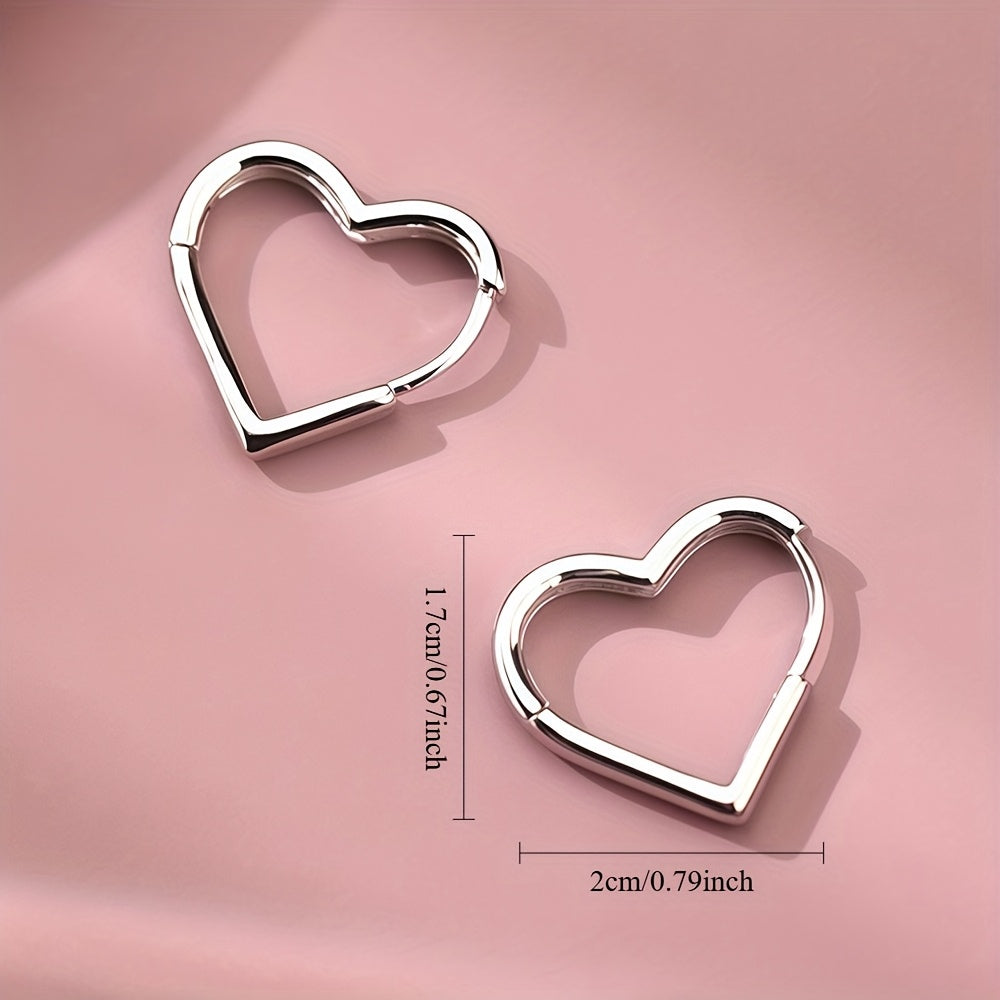 Pendientes de acero inoxidable corazón color oro