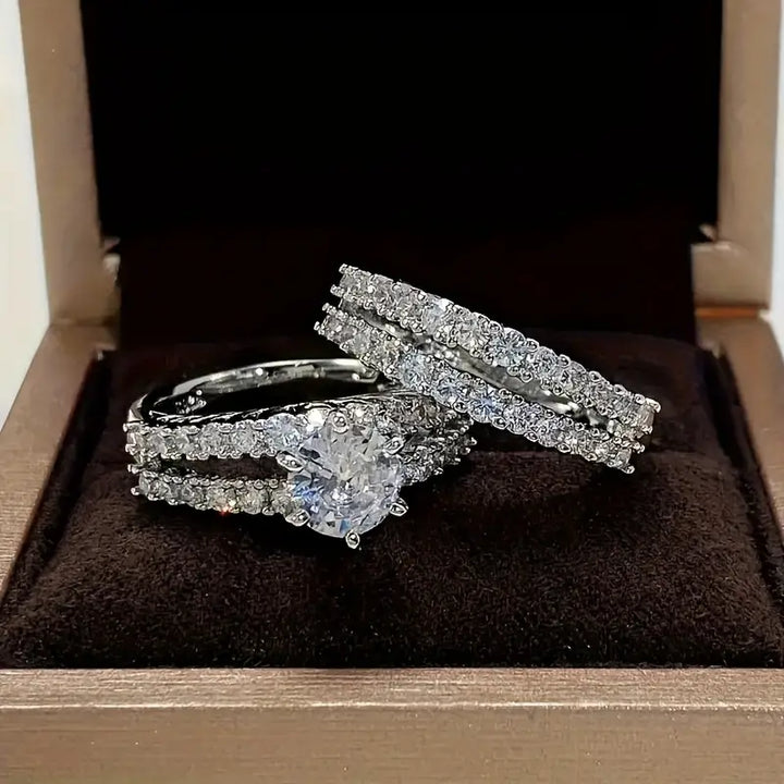 Elegantes Conjunto de Anillos Radiancia Eterna