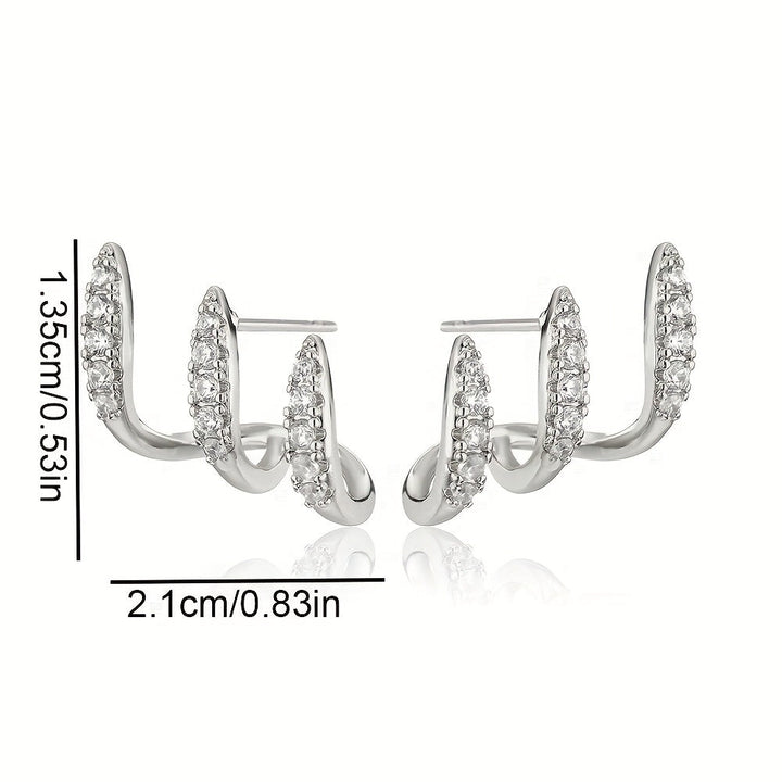 Pendientes Elegantes de Strass con Tres Garras