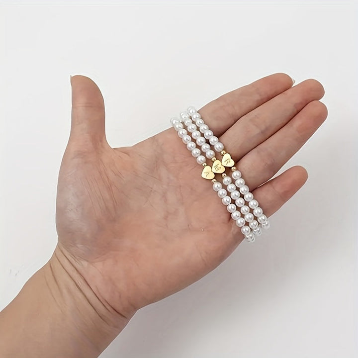 Pulsera de Iniciales de Corazón A-Z Elegante