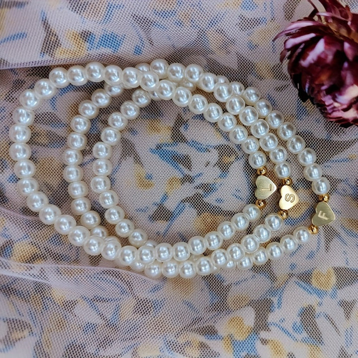 Pulsera de Iniciales de Corazón A-Z Elegante