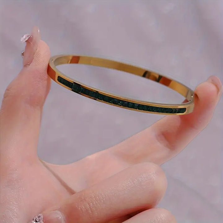 Pulsera Verde Color oro