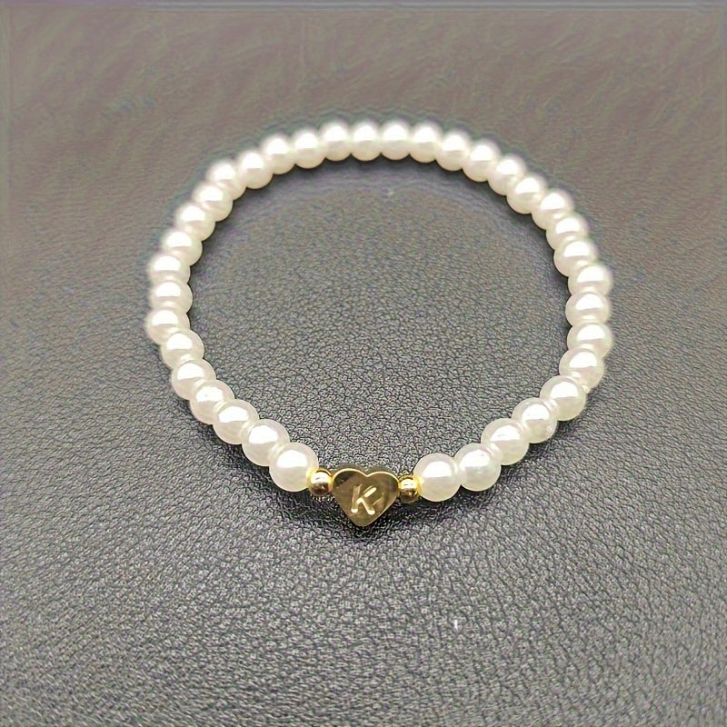 Pulsera de Iniciales de Corazón A-Z Elegante