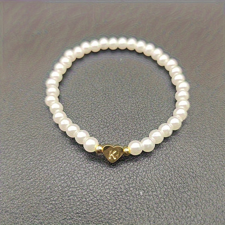 Pulsera de Iniciales de Corazón A-Z Elegante
