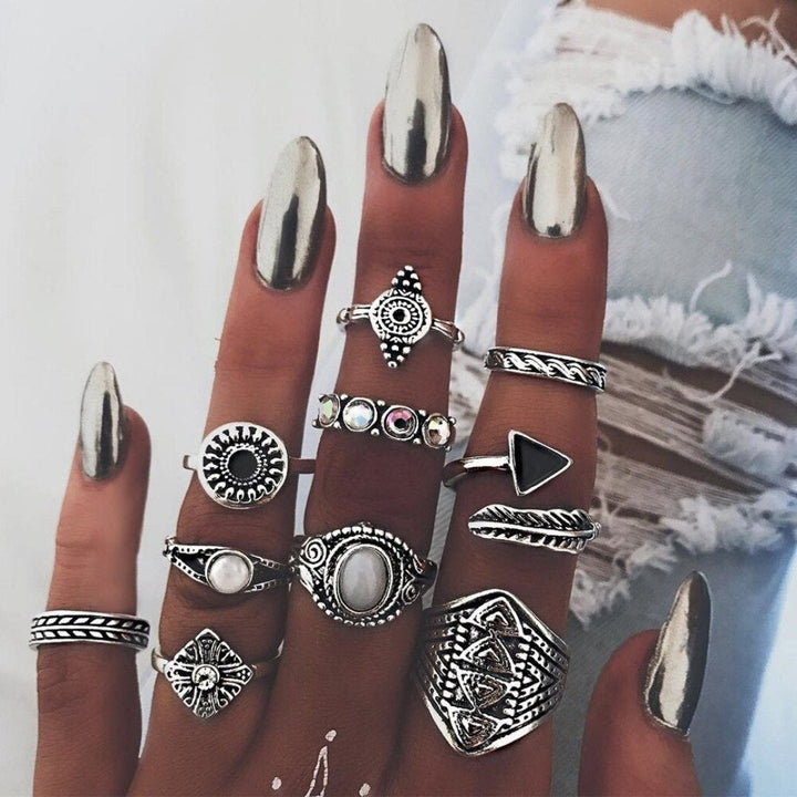 Conjunto de Anillos Único: 8 a 12 Piezas