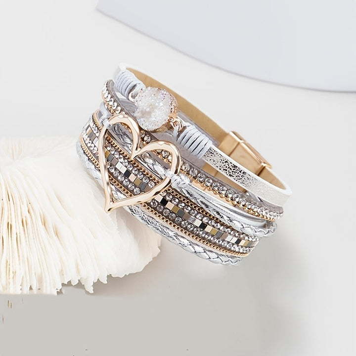 Brazalete de cuero multicapa Bohème