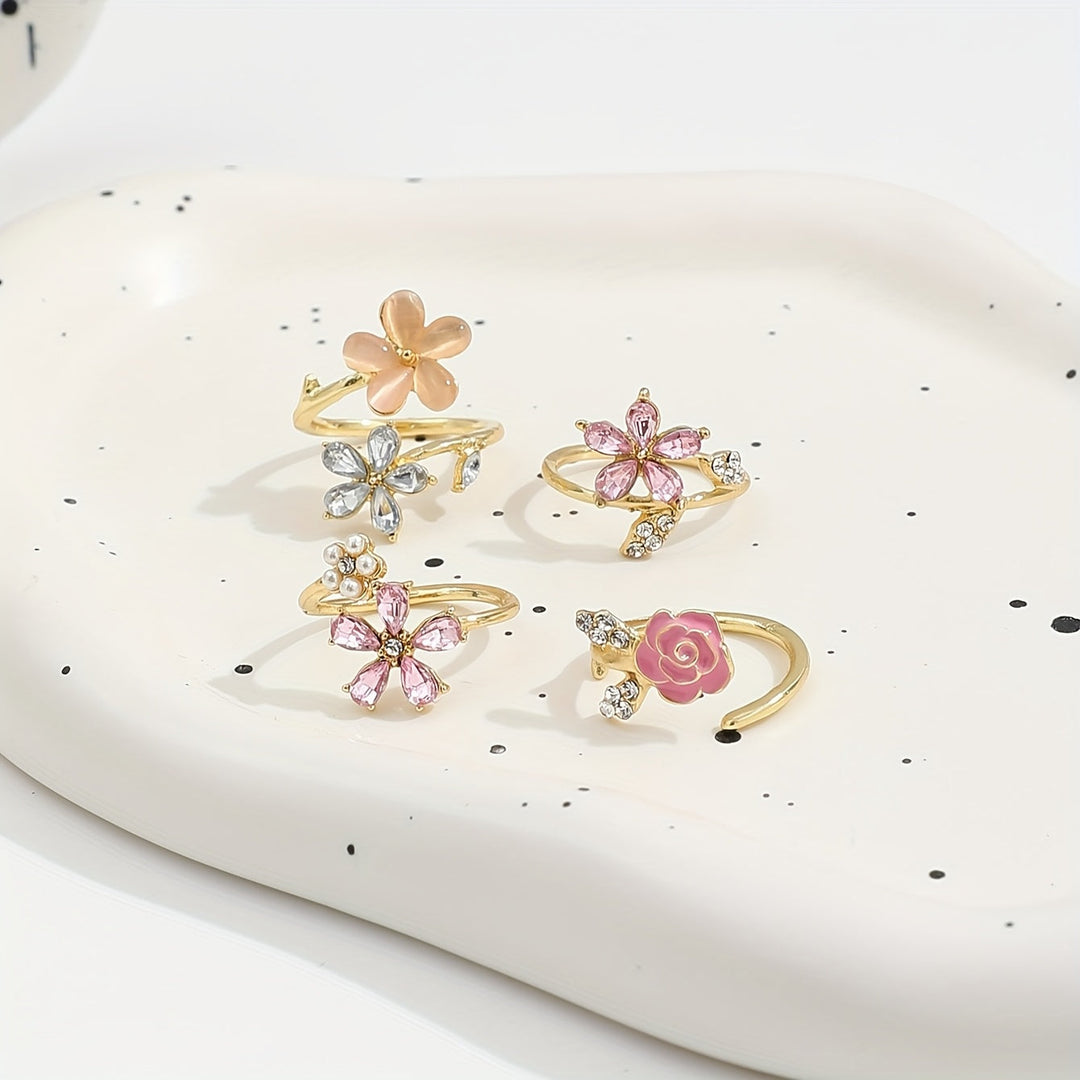 Conjunto de Anillos de Estrás Aleadas