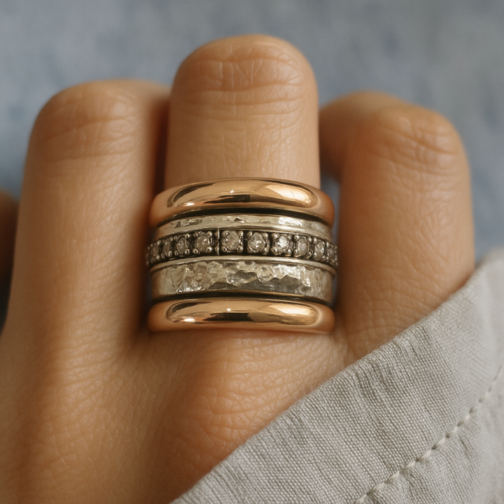 Anillo Vintage Dicker de Color oro y Color plata