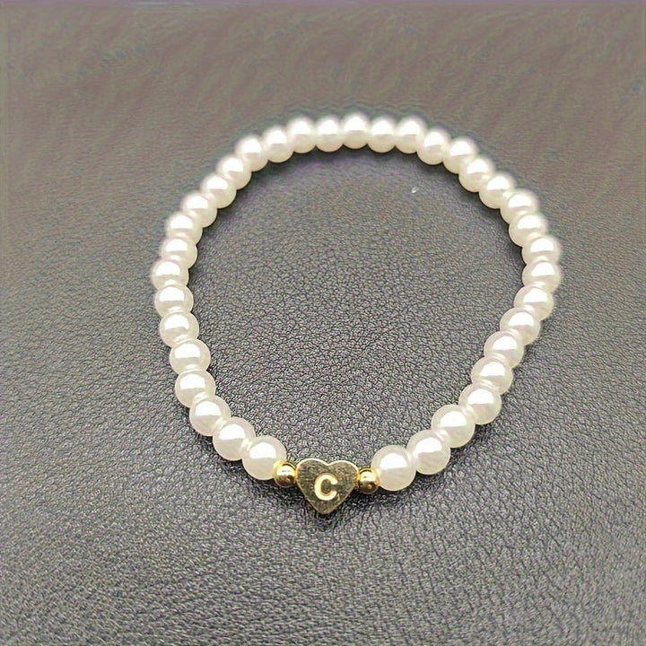 Pulsera de Iniciales de Corazón A-Z Elegante