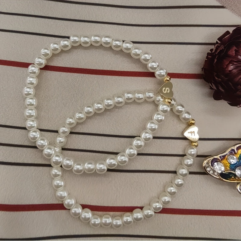 Pulsera de Iniciales de Corazón A-Z Elegante