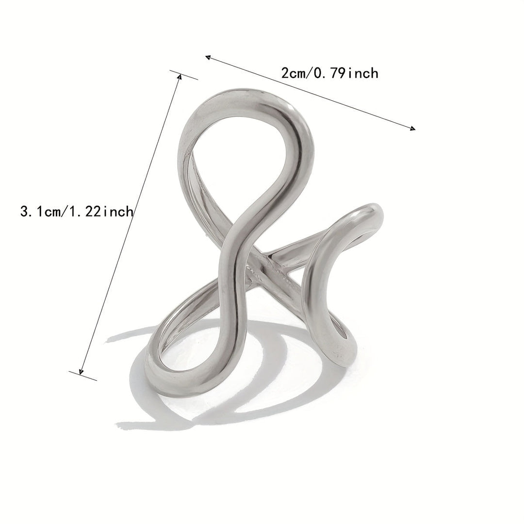 Anillo de Olas Asimétrico Elegante