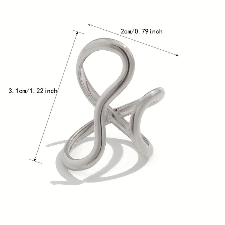 Anillo de Olas Asimétrico Elegante