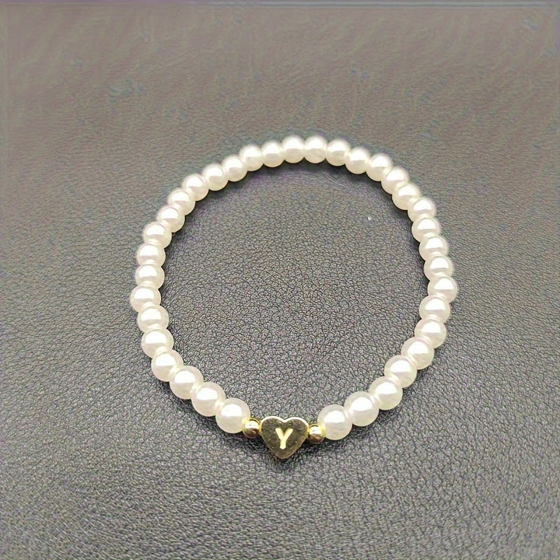 Pulsera de Iniciales de Corazón A-Z Elegante